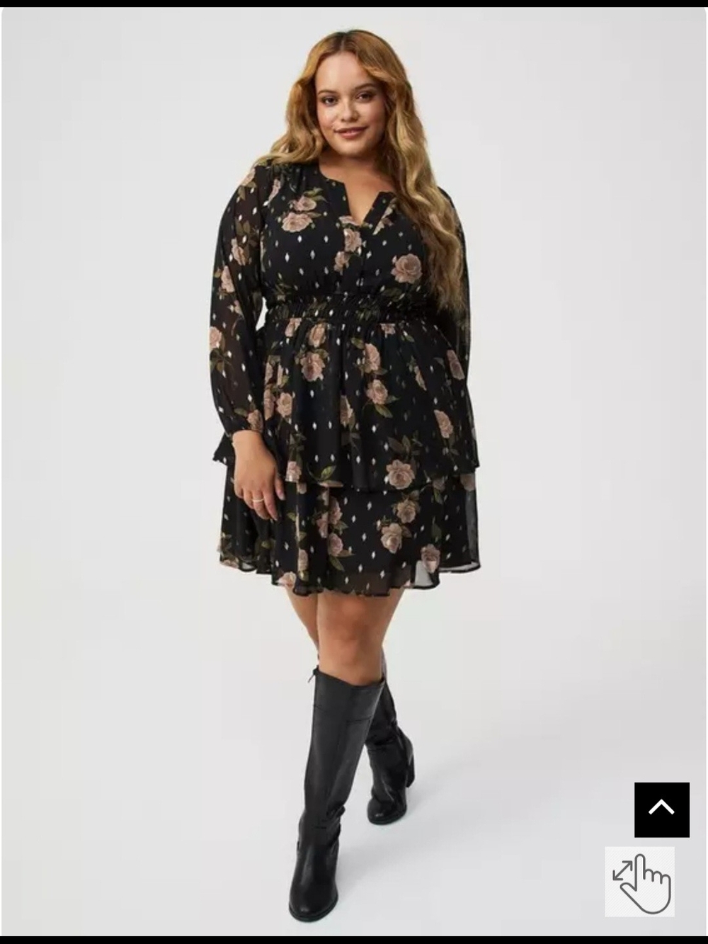 Torrid Black Floral Dress, Size 1